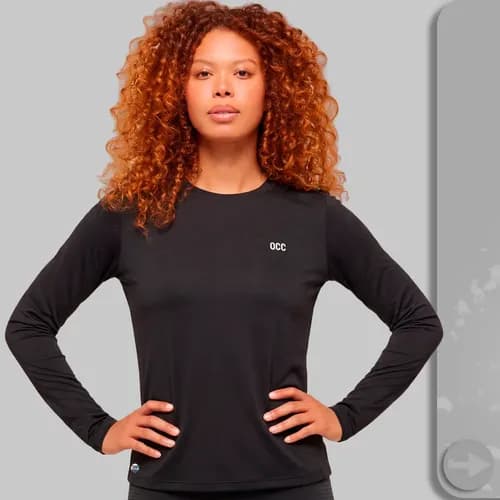 Camiseta feminina manga longa de treino