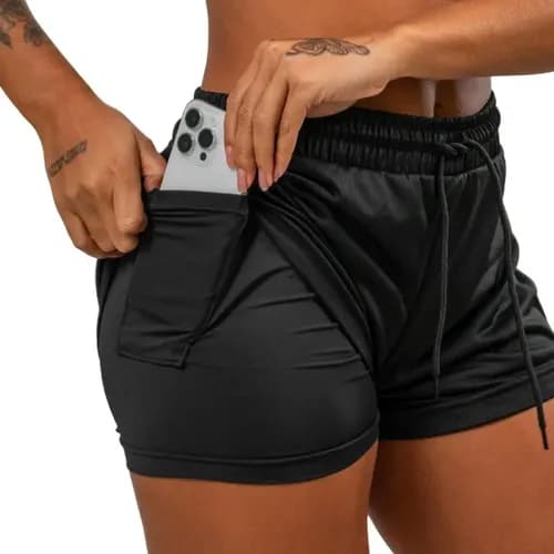 Shorts duplo 2 em 1 de treino